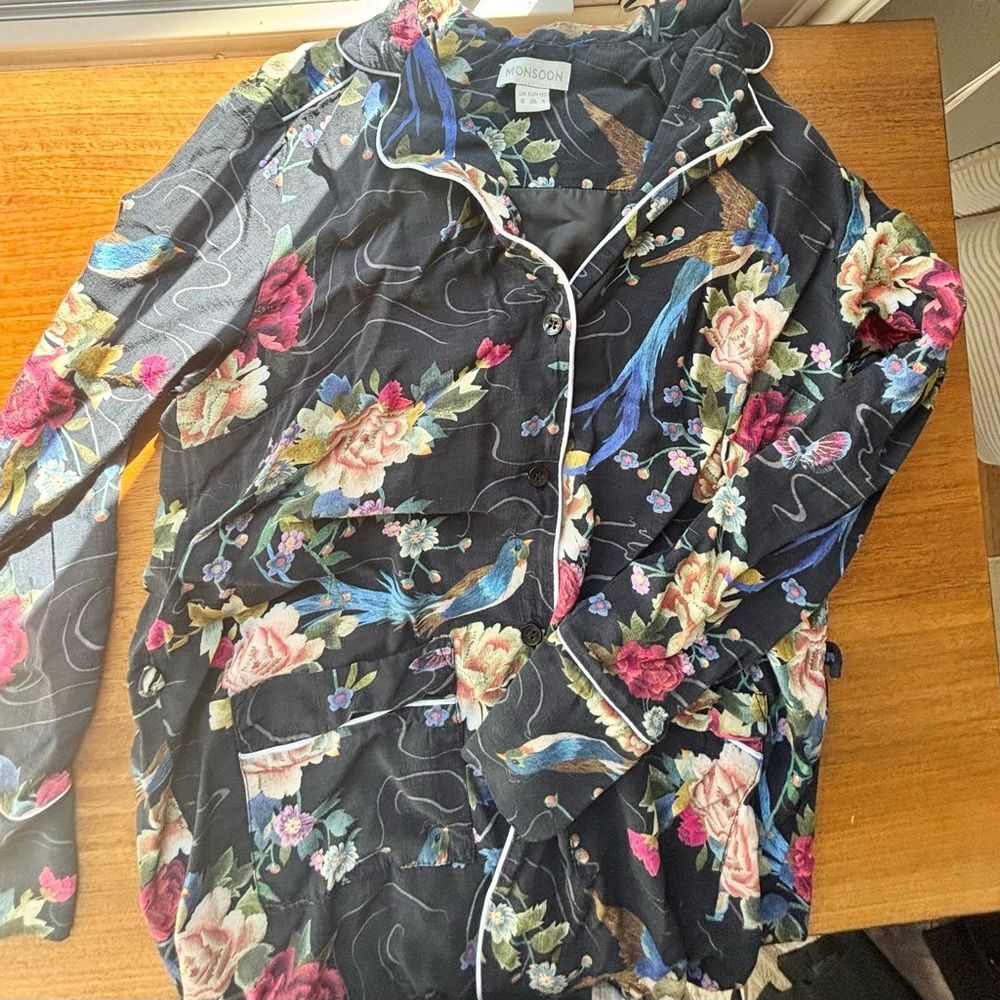 Monsoon London Black Floral Pajama Set